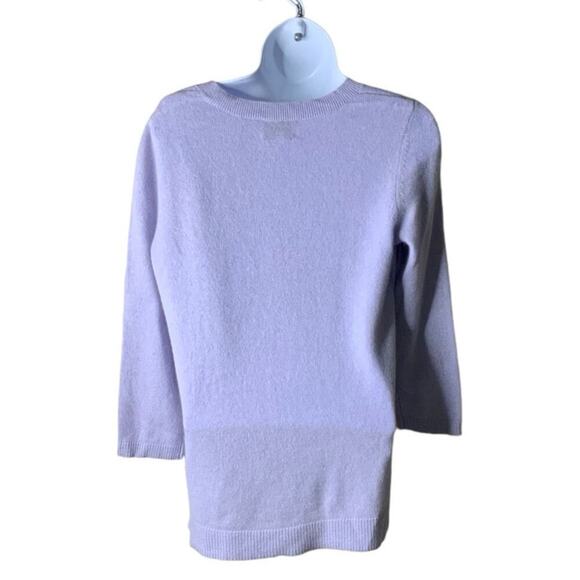 Belle France 2 Ply 100% Cashmere Sweater Womens Medium V-Neck Knit Pullover NWOT - Picture 4 of 7